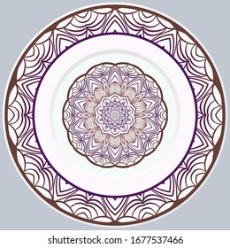 Hermosa Mandala de Flor Redonda. Ilustración vectorial. Para Libros De Colores, Tarjeta De Saludo, Invitación, Tatuaje