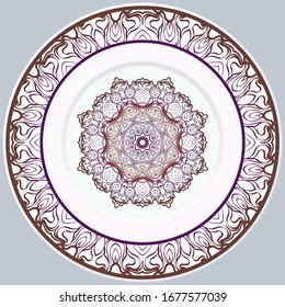 Beautiful Round Flower Mandala. Vector Illustration. For Coloring Book, Greeting Card, Invitation, Tattoo