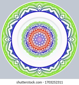 Schöne runde Blume Mandala. Vektorillustration Illustration. Zum Färben von Buch, Grußkarte, Einladung, Tattoo