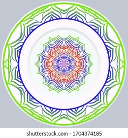 Hermosa Mandala de Flor Redonda. Ilustración vectorial. Para Libros De Colores, Tarjeta De Saludo, Invitación, Tatuaje