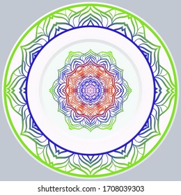 Beautiful Round Flower Mandala. Vector Illustration. For Coloring Book, Greeting Card, Invitation, Tattoo