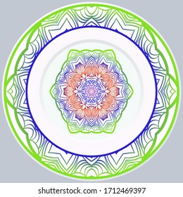 Beautiful Round Flower Mandala. Vector Illustration. For Coloring Book, Greeting Card, Invitation, Tattoo