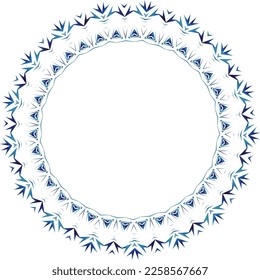 Beautiful round frame with a pattern. Vector file for designs.