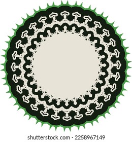 Beautiful round frame with a pattern.  Vector file for designs.
