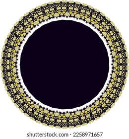 Beautiful round frame with a pattern.  Vector file for designs.