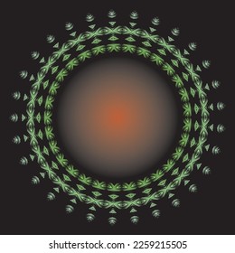 Beautiful round frame with a pattern. Vector file for designs.