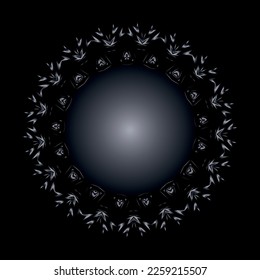 Beautiful round frame with a pattern. Vector file for designs.