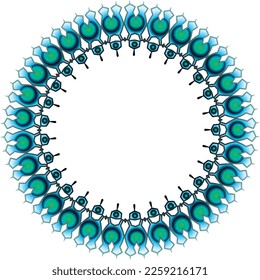 Beautiful round frame with a pattern. Vector file for designs.