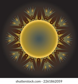 Beautiful round frame with a pattern. Vector file for designs.