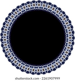 Beautiful round frame with a pattern.  Vector file for designs.