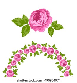 Beautiful round frame of roses