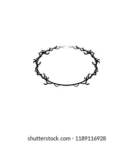 Beautiful round frame with wildflowers. Vector illustration