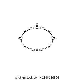 Beautiful round frame with wildflowers. Vector illustration