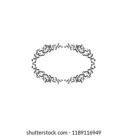 Beautiful round frame with wildflowers. Vector illustration