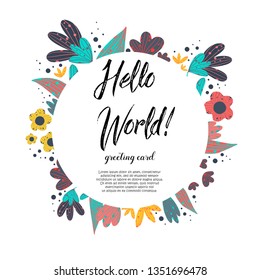 Beautiful round frames with nice text for spring greetings and Easter celebrations