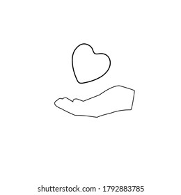 Beautiful round heart on hand.