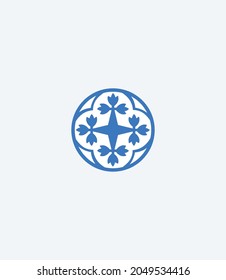 beautiful round logo with flowers