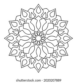 Beautiful round mandala doodle coloring book vector design