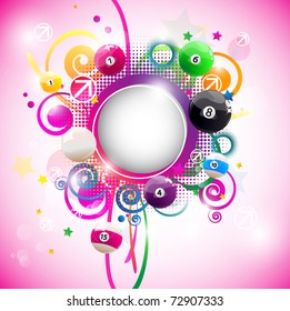 Beautiful round multicolored frame for text