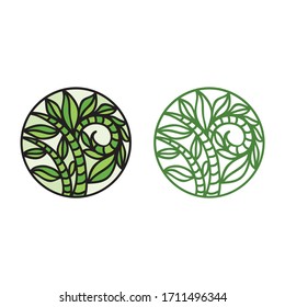 Beautiful round nature decorative element. Vector illustration