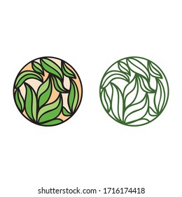 Beautiful round nature decorative element. Vector illustration