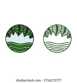 Beautiful round nature decorative element. Vector illustration