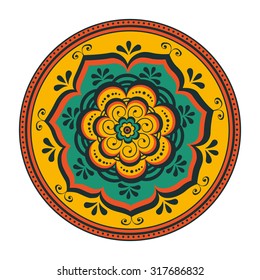 Beautiful round ornament. Illustration in vector format