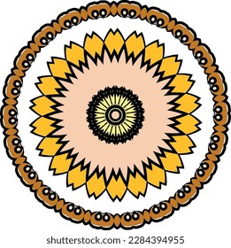 Beautiful round pattern. Vector file for designs.