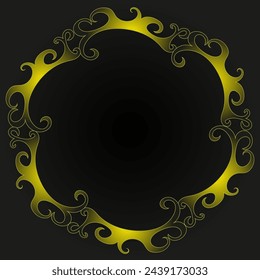 Beautiful round shaded frame on a black background