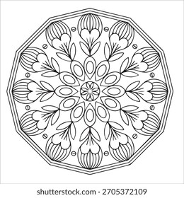 Schöne runde Form Mandala Färbung Seite Design