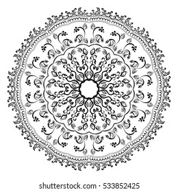 Beautiful round swirl floral ornament