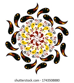Beautiful round symmetrical pattern, mandala. Vector illustration