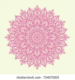 Beautiful round vector ornament in east style