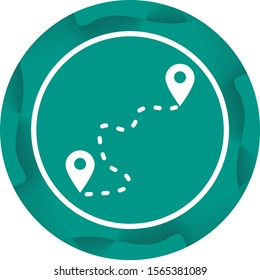 Beautiful Route Glyph Vector Icon