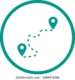 Beautiful Route Glyph Vector Icon