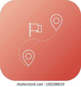 Beautiful Route vector line icon