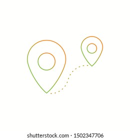 Beautiful Route vector line icon