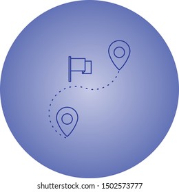 Beautiful Route vector line icon