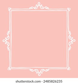 Beautiful royal regal vintage frame border in bold outline hand drawing illustration style