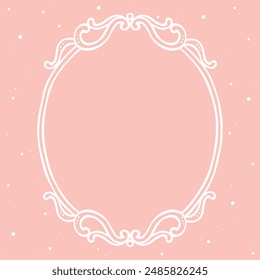 Beautiful royal regal vintage frame border in bold outline hand drawing illustration style