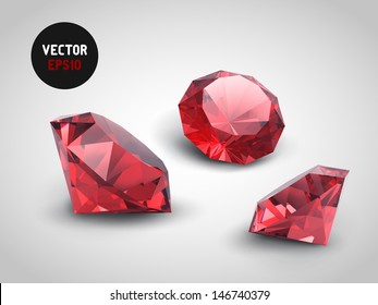 A beautiful ruby gems (vector objects)