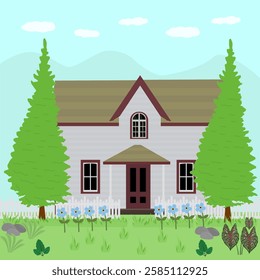 beautiful rural home landscape background