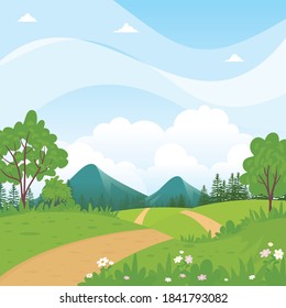 Nature Landscape Background Vector Illustration Mountain Stock Vector ...