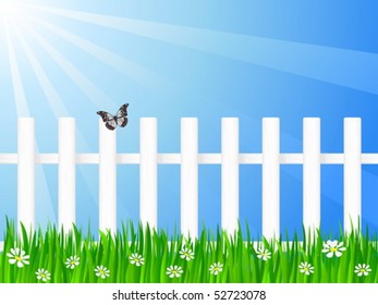 Beautiful rural landscape view. Vector illustration.