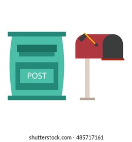 Beautiful rural mailboxes vector illustration