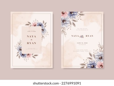 Beautiful rustic wedding card template