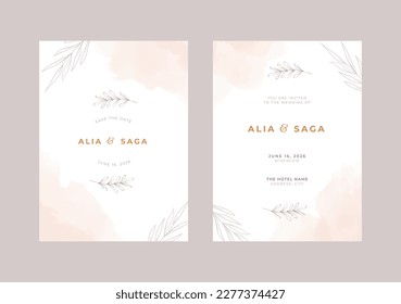 Beautiful rustic wedding invitation template