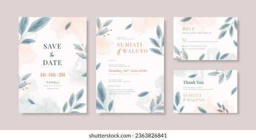 Beautiful rustic wedding invitation template