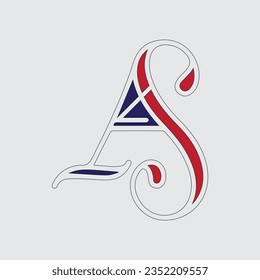 Hermoso logo vectorial de a s  