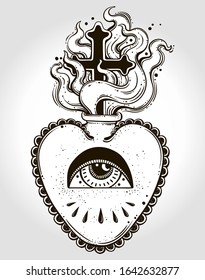 Beautiful Sacred Heart Jesus Raystattoo Art Stock Vector (Royalty Free ...